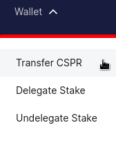 CSPR.Live - Wallet Menu - Transfer CSPR